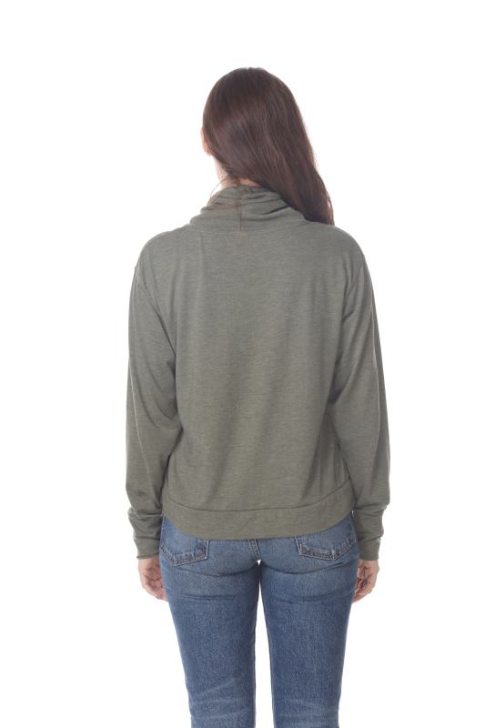 3217 Junior's Relaxed Mock Neck Long Sleeve Pullover