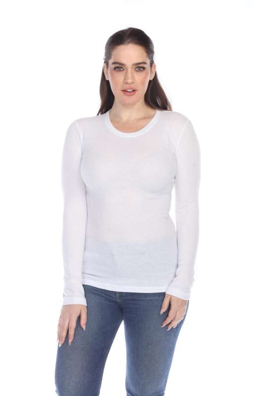 6100 Junior's Long Sleeve Thermal Crew Neck Tee