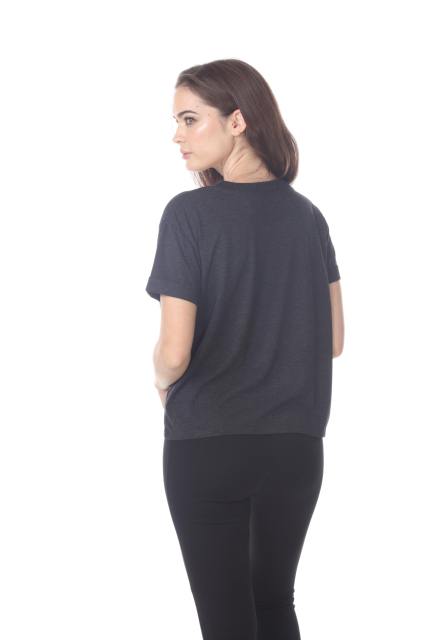 3216 Junior's Rolled Cuff Short Sleeve Boxy Tee