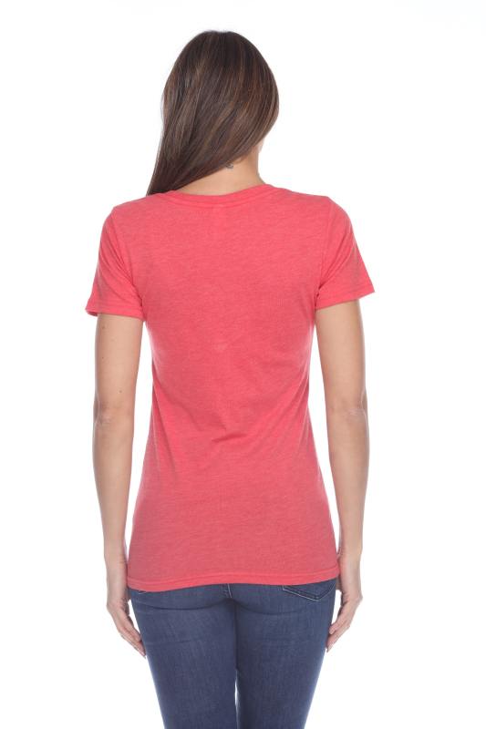3203 Junior's Tri Blend Short Sleeve Deep V-Neck Tee