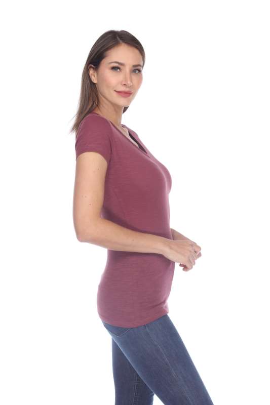 6053 Juniors Cap Sleeve Cotton Slub Tee