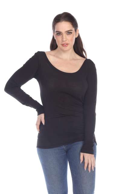 5101 Juniors Long Sleeve Scoop Neck Tee