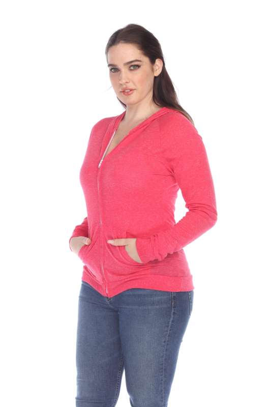 6153 Juniors Poly Linen Zip Hoodie