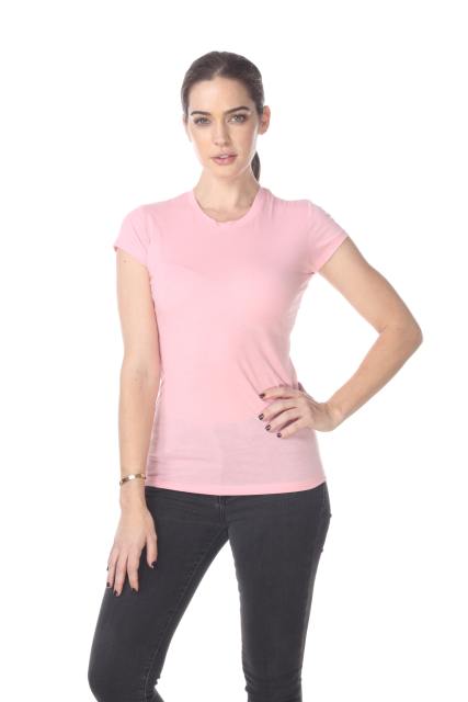 3000 Junior's Cap Sleeve CVC Blended Crew Neck Tee