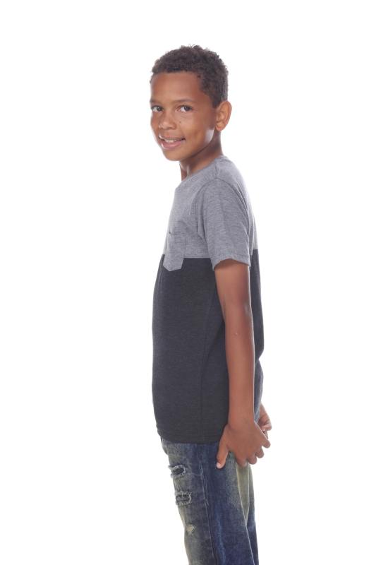 9604 Boy's Color Block Pocket Tee