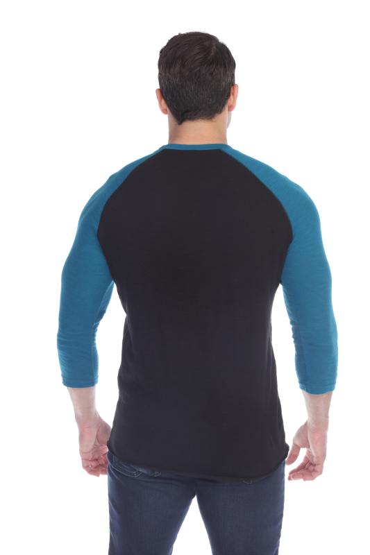 6570 Men's 3/4 Sleeve Cotton Slub Crewneck Raglan
