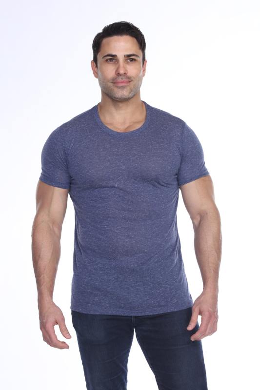 3700 Men's Poly Linen Blended Crewneck Tee