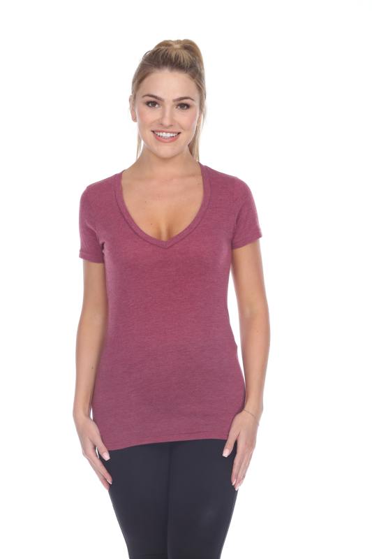 3203 Junior's Tri Blend Short Sleeve Deep V-Neck Tee