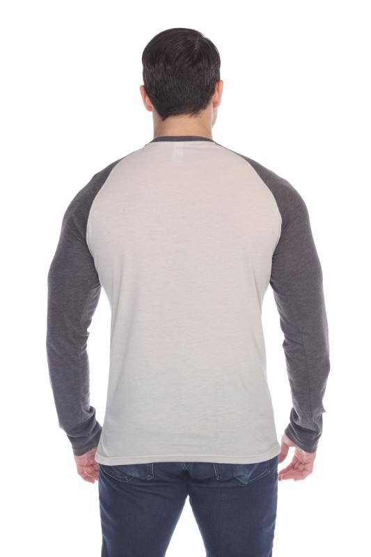 3701 Men's Long Sleeve CVC Blended Crew Neck Raglan