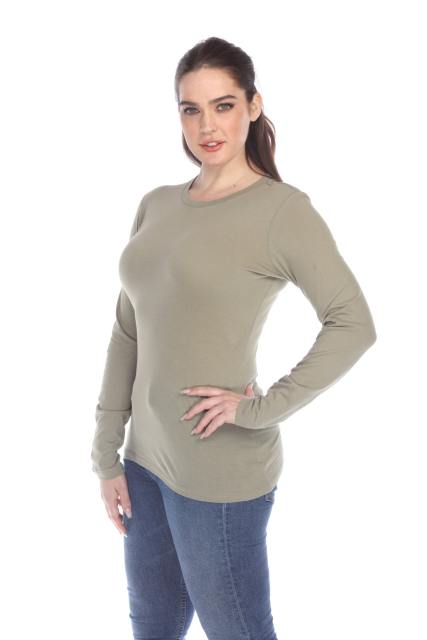 1100 Junior's Long Sleeve Crew Neck Tee