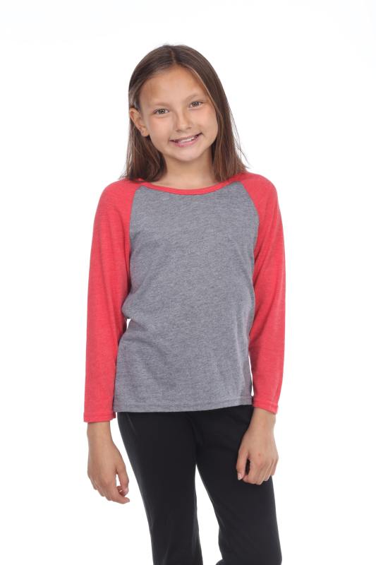 9206 Girls Tri Blend Hi-Lo Raglan