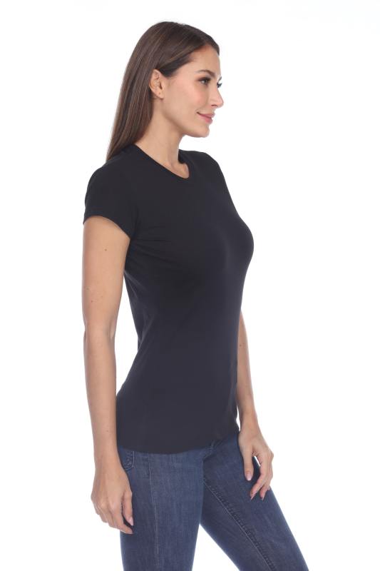 3000 Junior's Cap Sleeve CVC Blended Crew Neck Tee