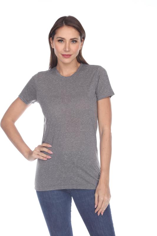 3800 Junior's Short Sleeve Poly Linen Crew Neck Tee