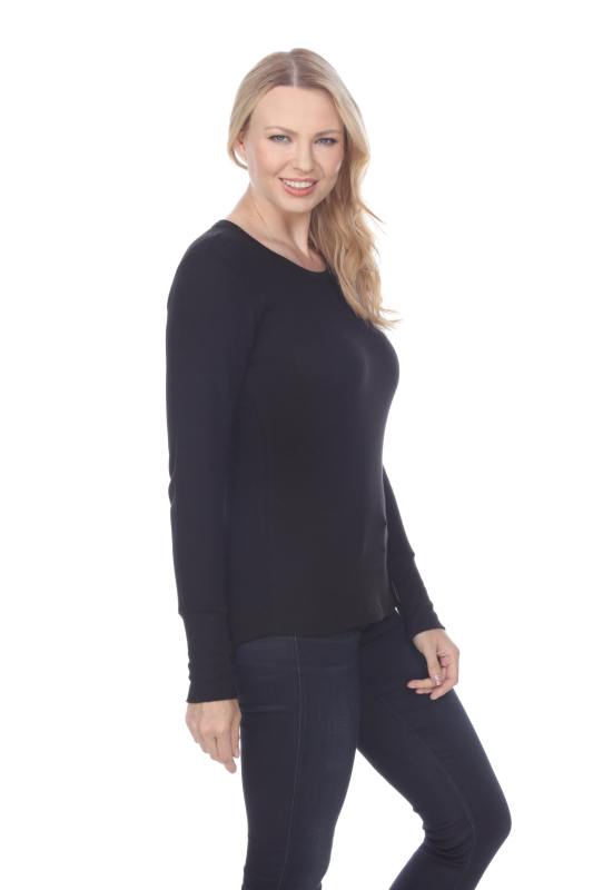 7610 Ladies Long Sleeve Crew Neck Tee With Exposed Thumb Cuff