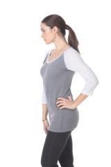 3206 Junior's Tri Blend 3/4 Contrast Sleeve Raglan