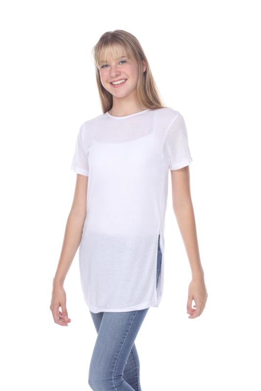 3308 Junior's Viscose Short Sleeve Vented Tee