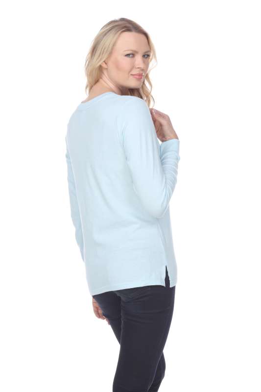 7110 Ladies Long Sleeve Crew Neck Tee with Side Vents