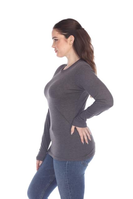 3100 Junior's Long Sleeve CVC Blended Crew Neck Tee