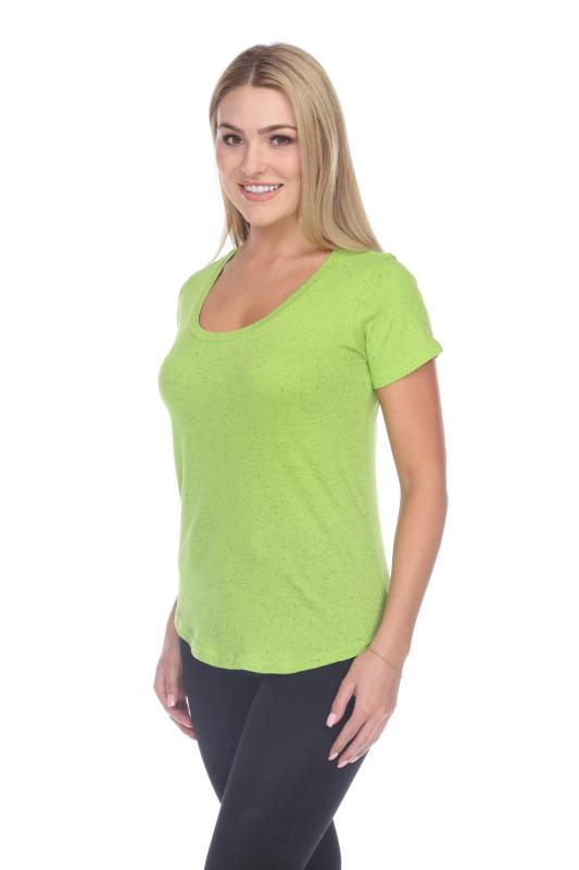 1201 Junior's Cotton Nub Scoop Neck Tee with Curve Hem