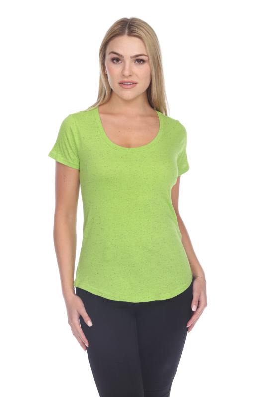 1201 Junior's Cotton Nub Scoop Neck Tee with Curve Hem