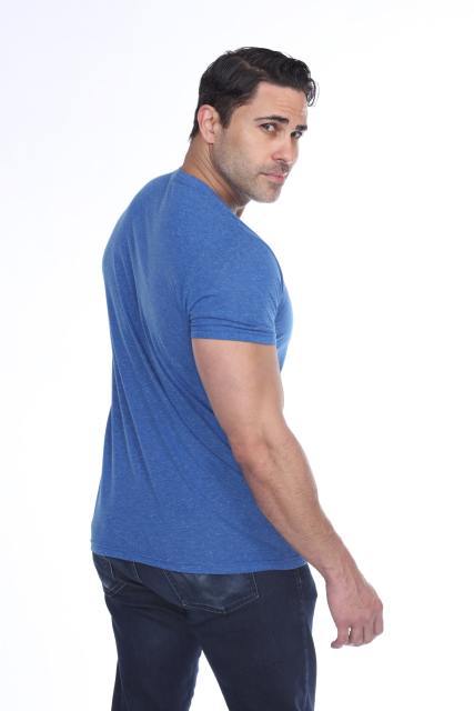 3700 Men's Poly Linen Blended Crewneck Tee