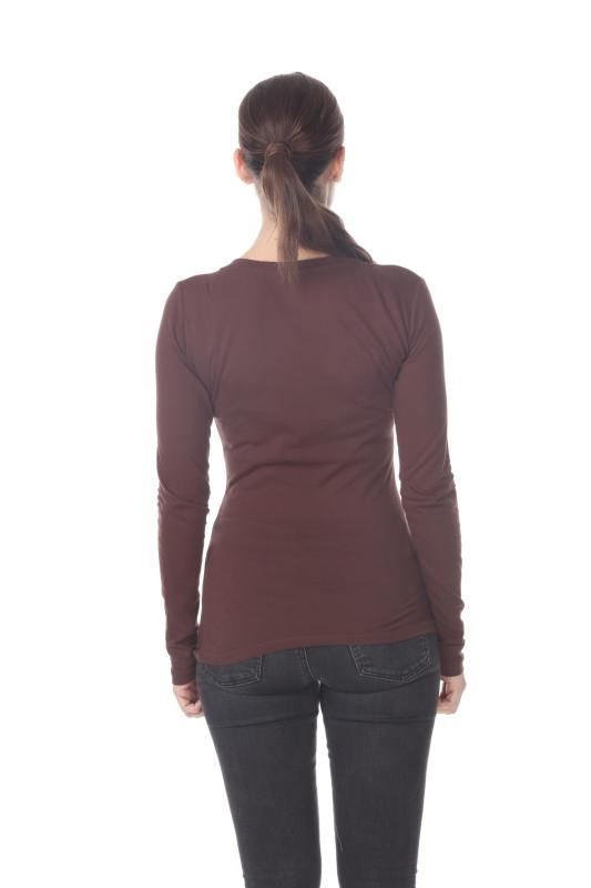 1103 Junior's Long Sleeve Tear Drop V-Neck Tee