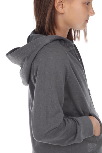 8902G Girls French Terry Llong Sleeve Zip Hoodie
