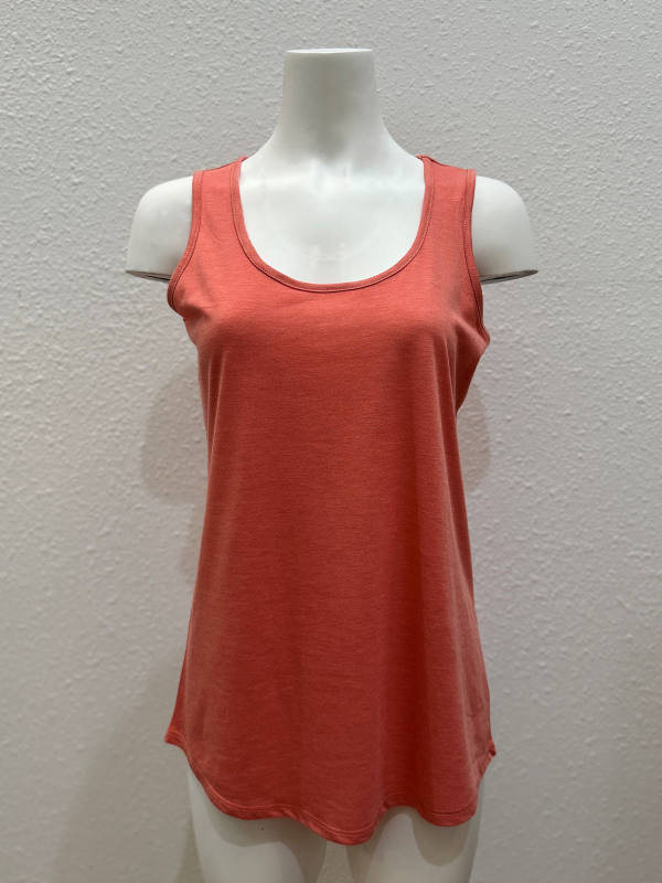 7307 Ladies Tri Blend Scoop Curve Hem Tank