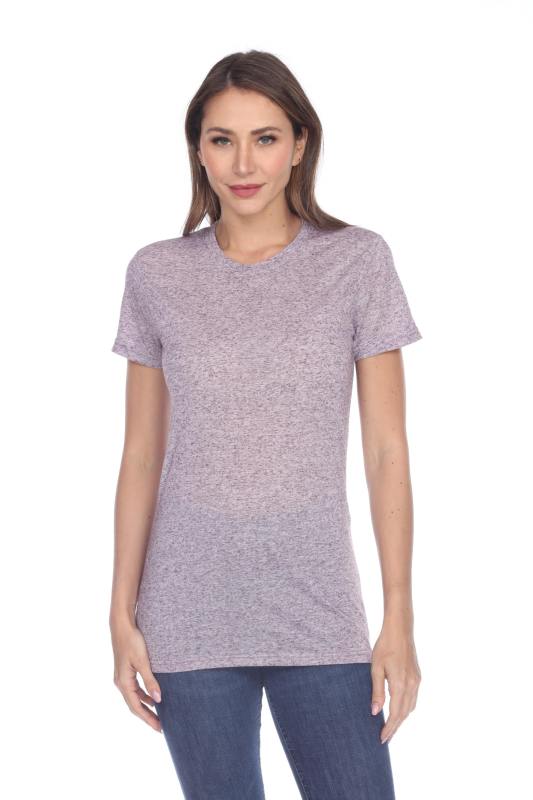 3800 Junior's Short Sleeve Poly Linen Crew Neck Tee