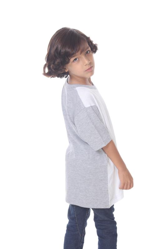 9607 Boy's Color Block V Neck Tee
