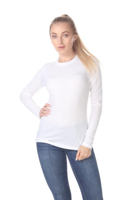 3100 Junior's Long Sleeve CVC Blended Crew Neck Tee