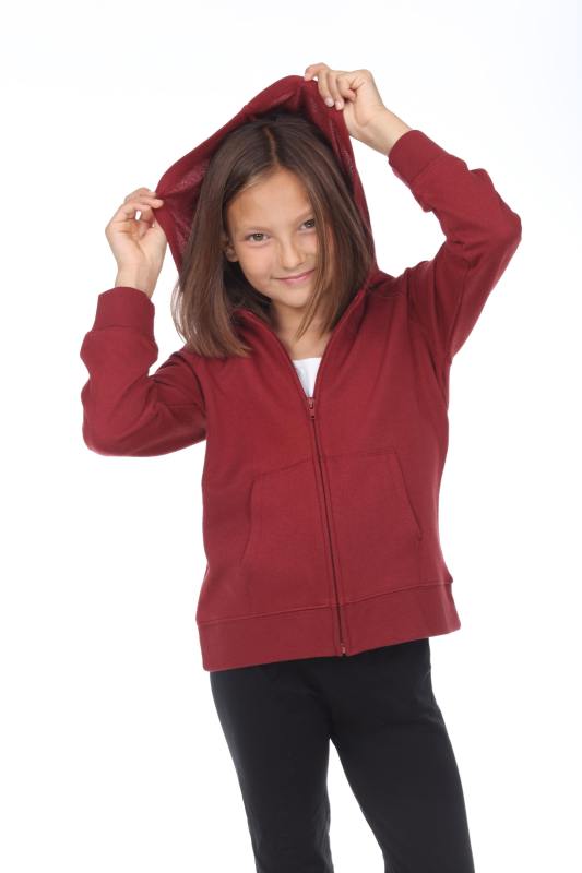8902G Girls French Terry Llong Sleeve Zip Hoodie