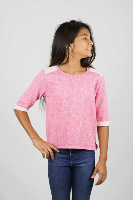 8908 Girls Cuffed 3/4 Sleeve Pullover