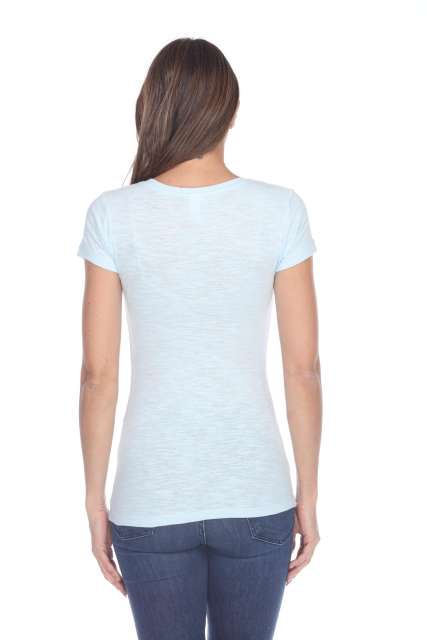 6053 Juniors Cap Sleeve Cotton Slub Tee