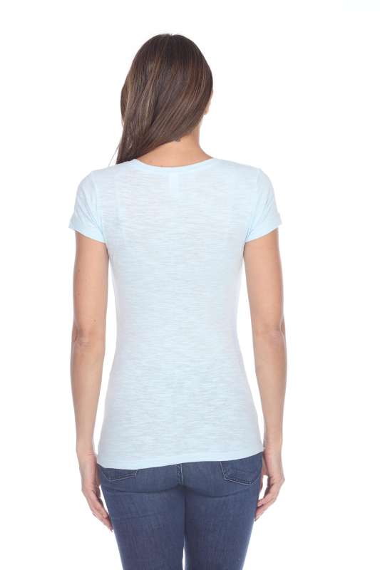 6053 Juniors Cap Sleeve Cotton Slub Tee