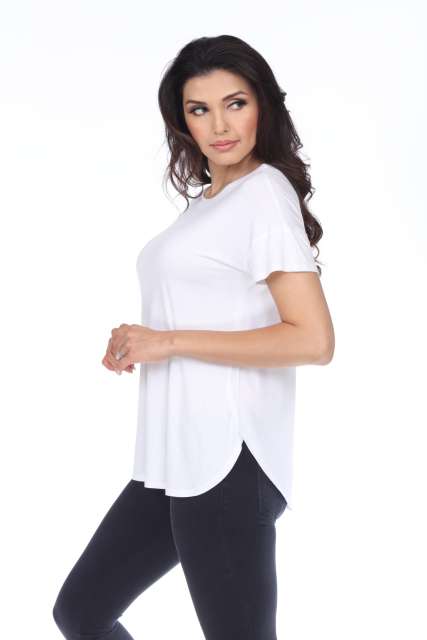 7250  Ladies Fancy Curved Side Short Sleeve Tee