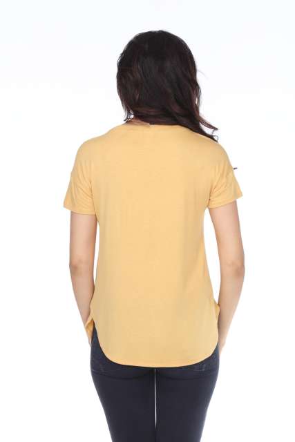 7250  Ladies Fancy Curved Side Short Sleeve Tee