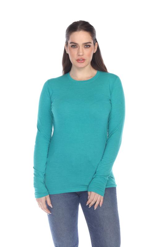 3100 Junior's Long Sleeve CVC Blended Crew Neck Tee