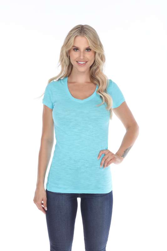 6053 Juniors Cap Sleeve Cotton Slub Tee