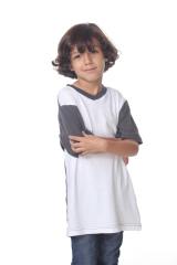 9607 Boy's Color Block V Neck Tee