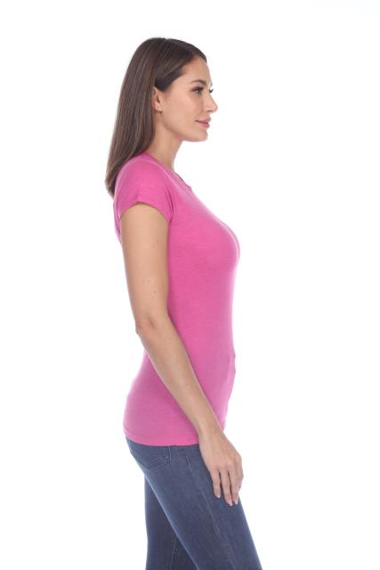3000 Junior's Cap Sleeve CVC Blended Crew Neck Tee