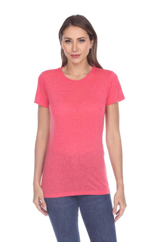 3800 Junior's Short Sleeve Poly Linen Crew Neck Tee
