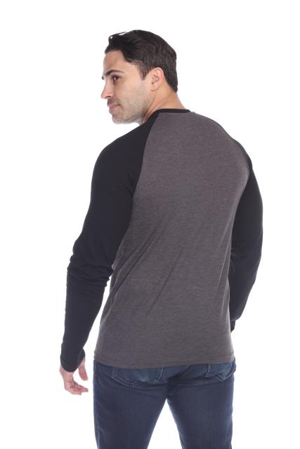 3701 Men's Long Sleeve CVC Blended Crew Neck Raglan