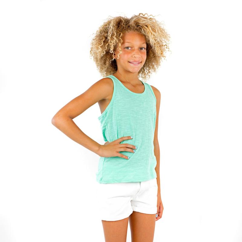9004 GIRLS RACERBACK COTTON SLUB TANK