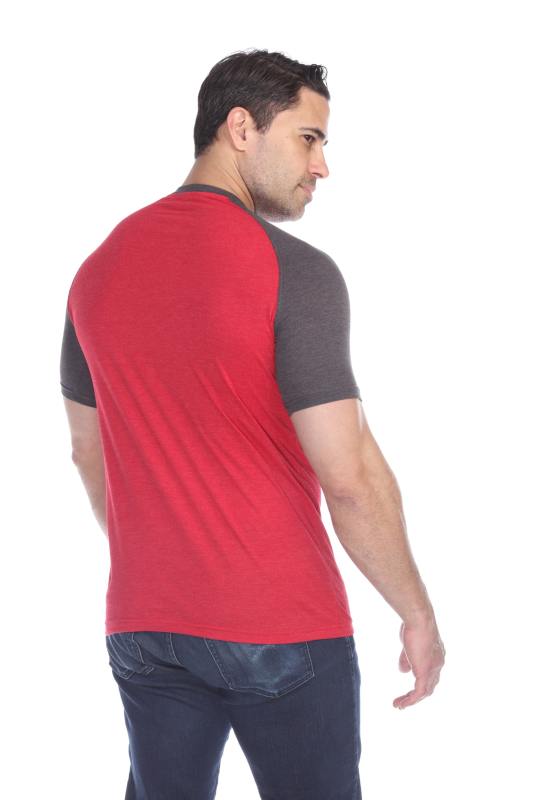 3601 Men's Short Sleeve CVC Blended Crew Neck Raglan