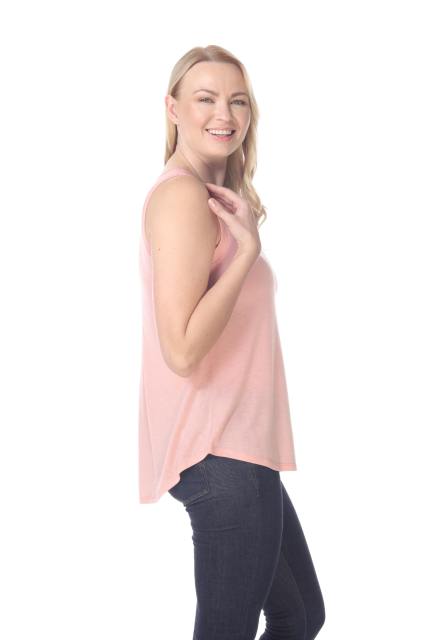 7311 Ladies Poly Viscose Pleated Back Tank Top
