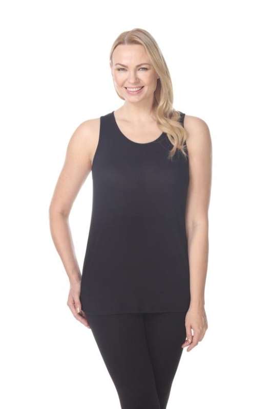 7312 Ladies Modal Blend Casual Open V Back Tank Top