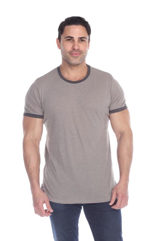 3602 Men's Short Sleeve CVC Blended Crew Neck Ringer Tee