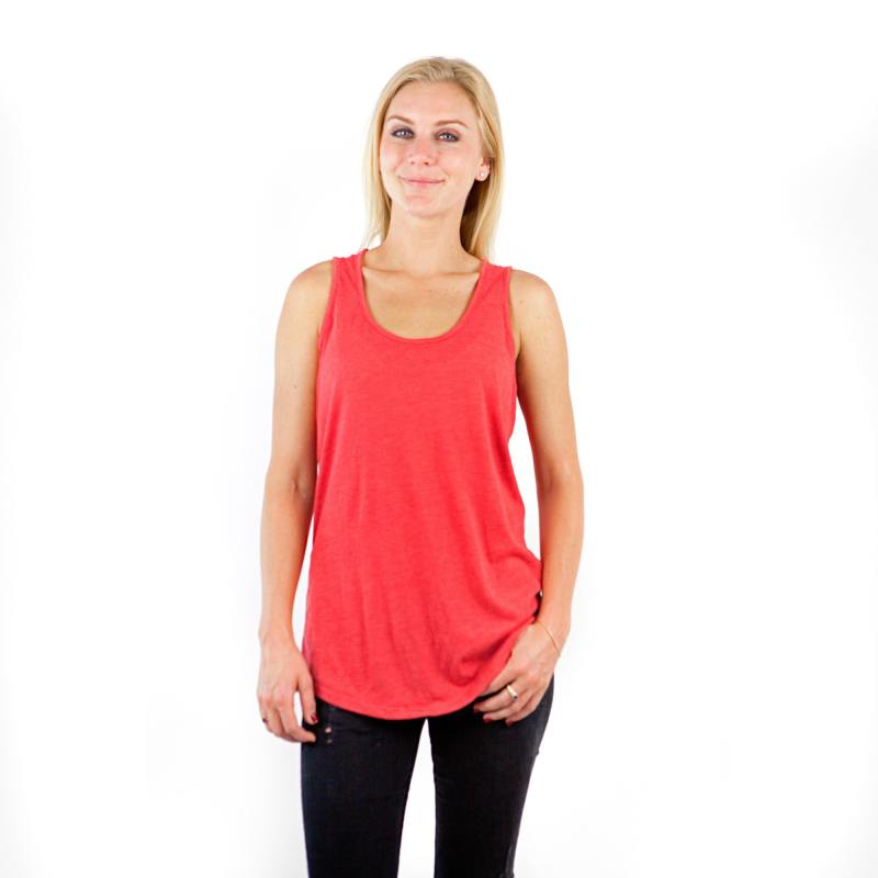 7307 Ladies Tri Blend Scoop Curve Hem Tank
