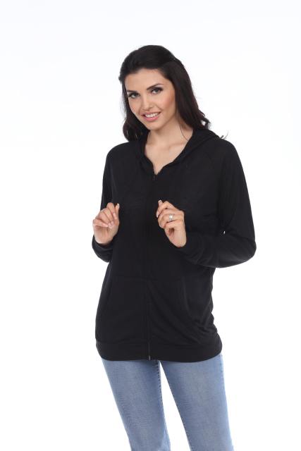 7154 LADIES POLY RAYON SLUB LONG SLEEVE ZIP HOODIE